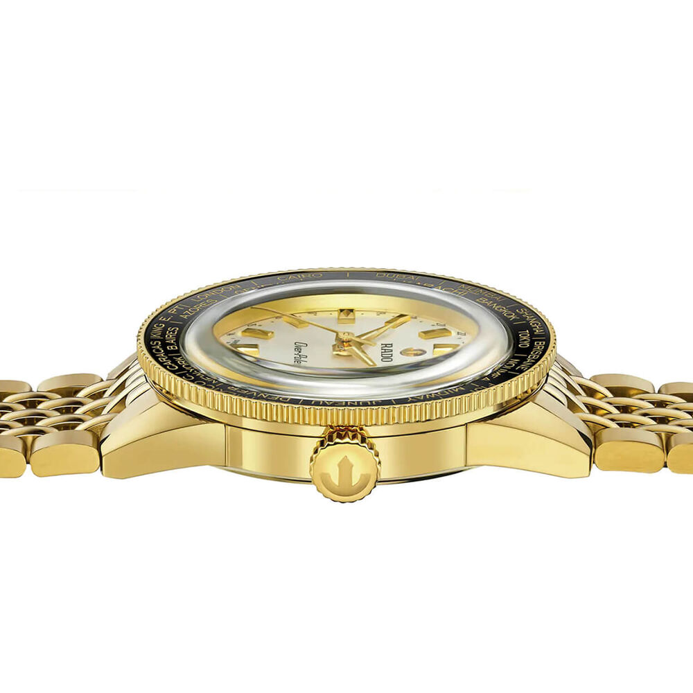 Rado Captain Cook Over-Pole Limited Edition 39mm Gold PVD Steel Bracelet & Leather Strap Watch image number 5