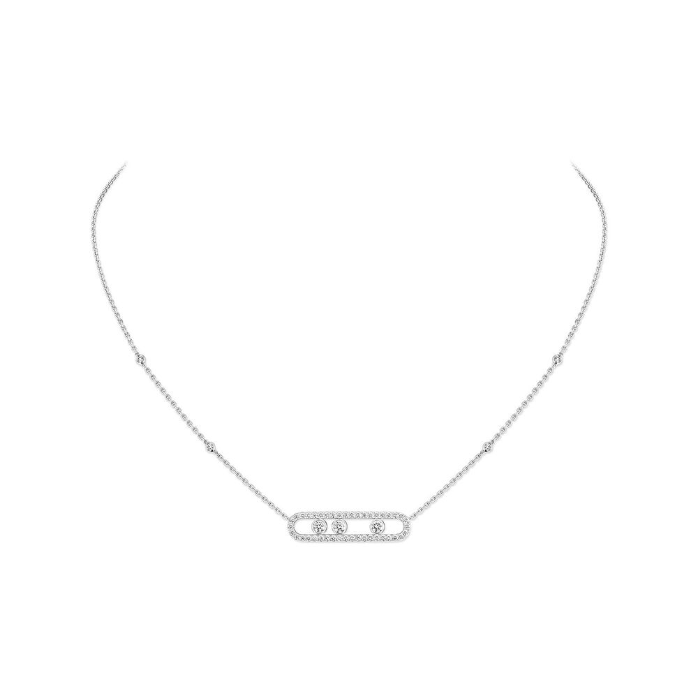 Messika Move Pave 0.65ct Diamond White Gold Necklace