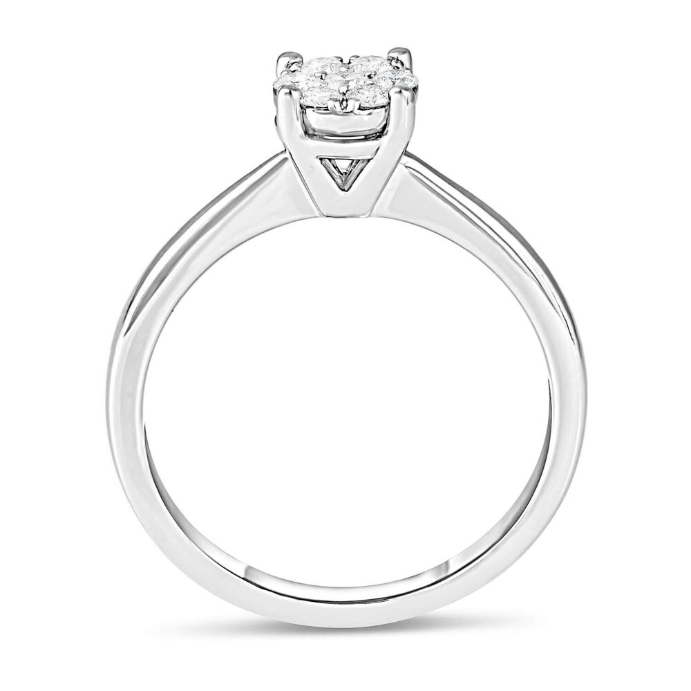 Ladies 9ct White Gold Blossom Diamond Engagement Ring image number 2