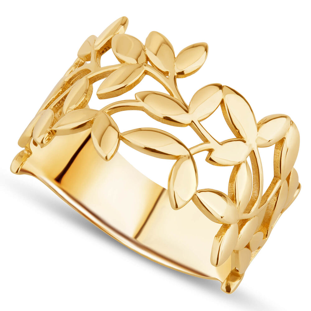 9ct Yellow Gold Leaf Ring