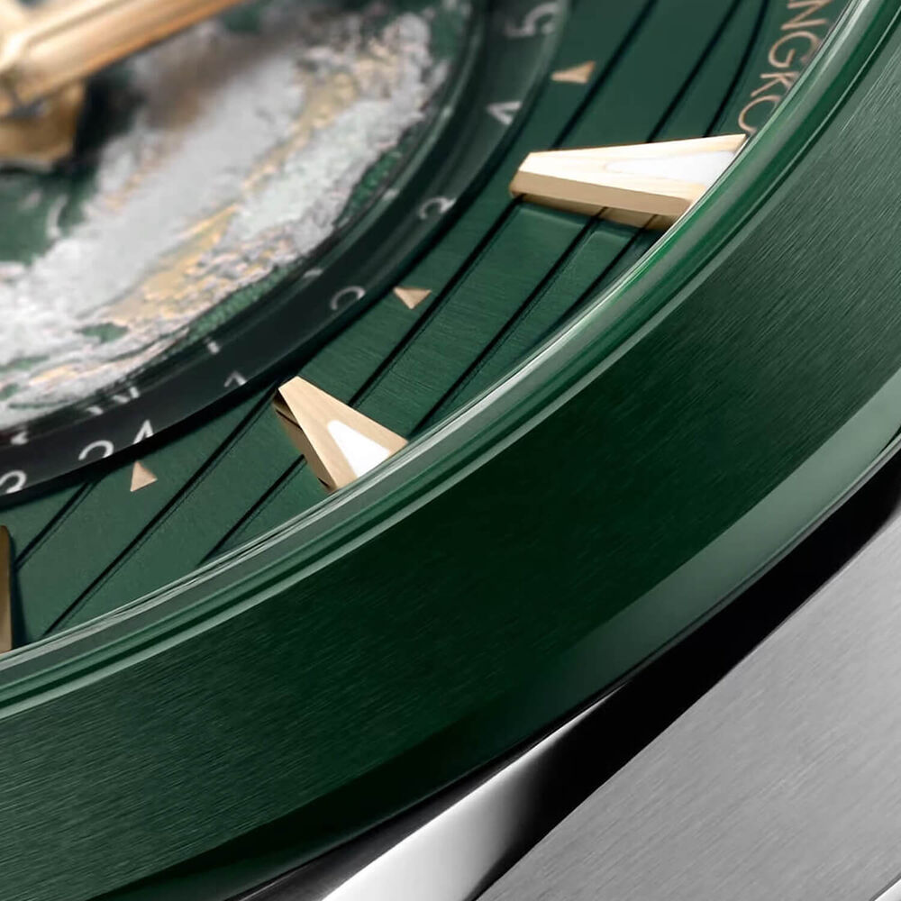 Omega Aqua Terra 150M Co-Axial Master Chronomaster GMT Worldtimer 43mm Green Dial Strap Watch image number 3