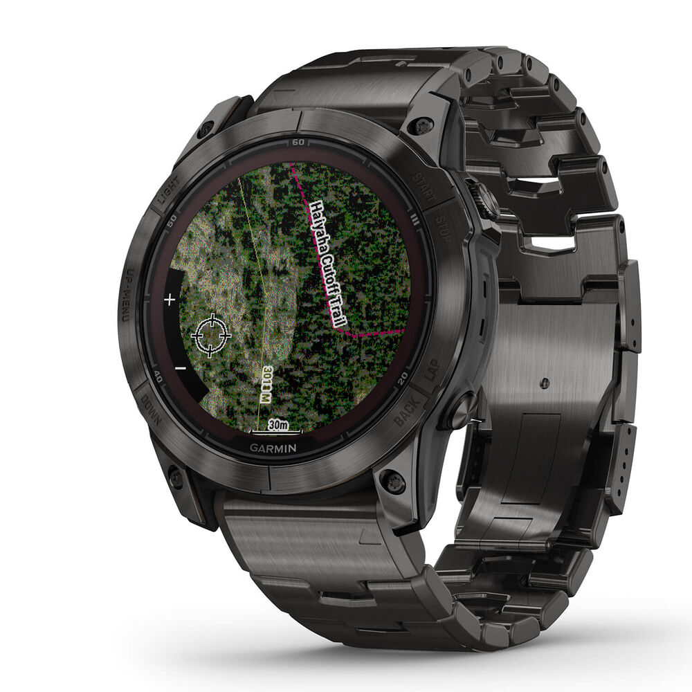 Garmin Fenix 7X Pro Sapphire Solar 51mm Carbon Grey Titanium Case & Bracelet Watch