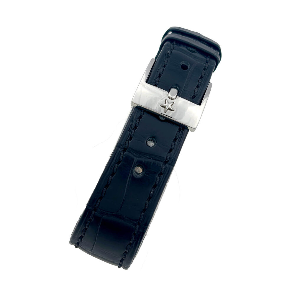 Pre-Owned Zenith Elite Lady Moonphase 33mm Silver Dial Diamond Bezel Leather Strap Watch image number 2