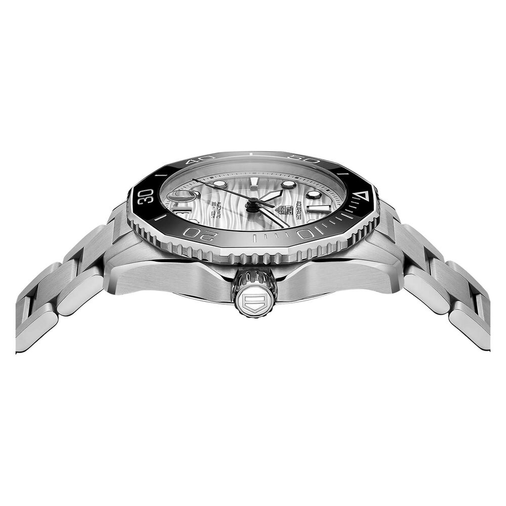 TAG Heuer Aquaracer Professional 300 Date 36mm White Dial Black Bezel Steel Bracelet Watch image number 3