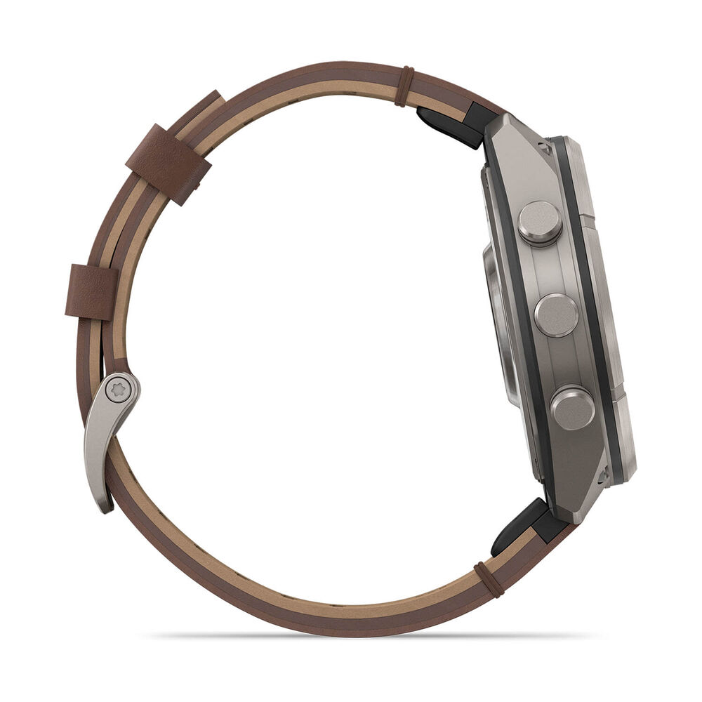 Garmin fenix 9 Pro 47mm Titanium Walnut Leather Strap Watch