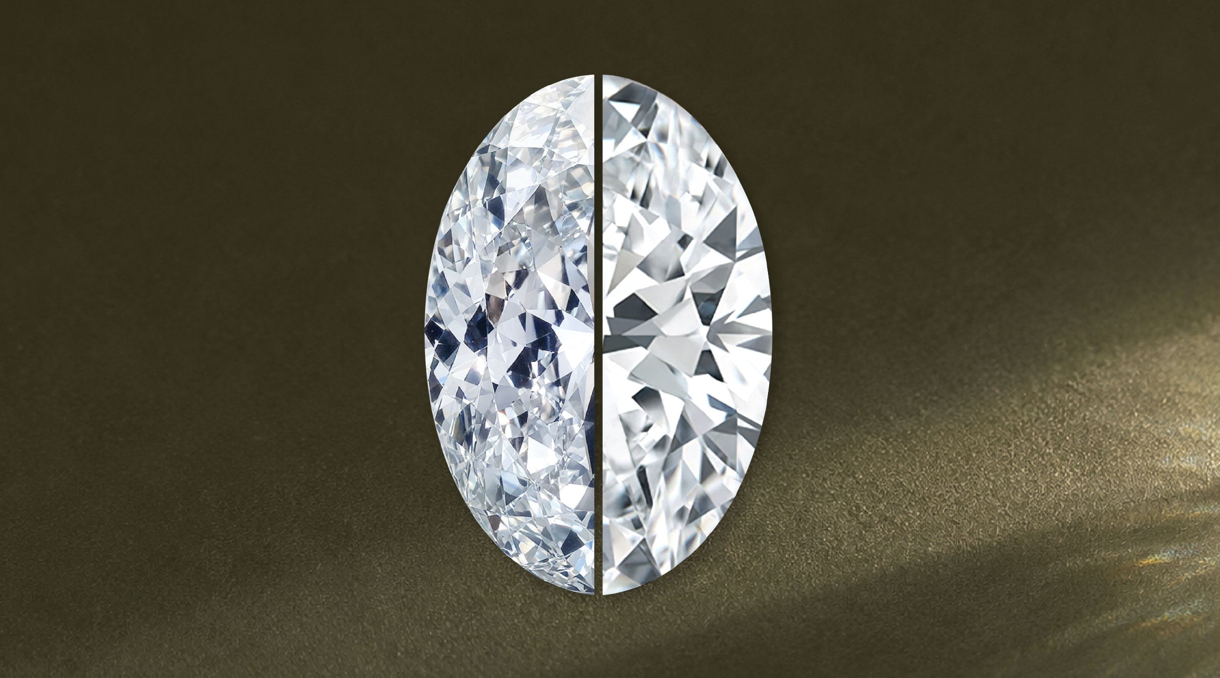 Oval NOVA diamond compared with an oval brilliant diamond