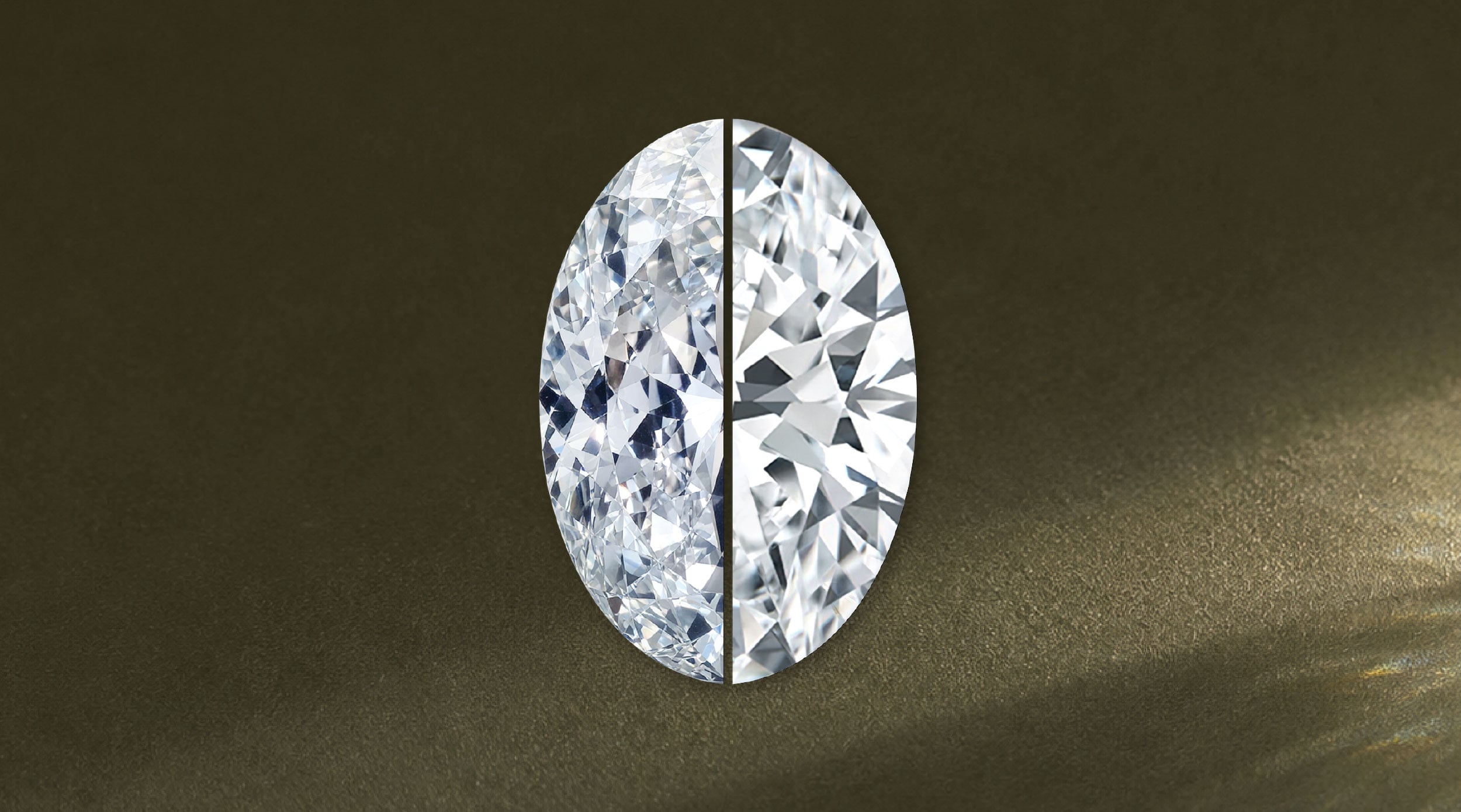 Oval NOVA diamond compared with an oval brilliant diamond