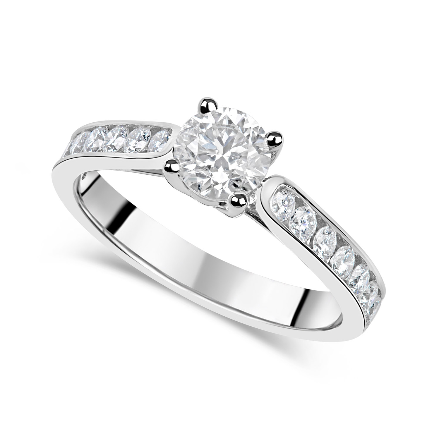 18ct Gold 1.00ct Diamond Tulip Setting Shoulders Ring Ladies Size: O