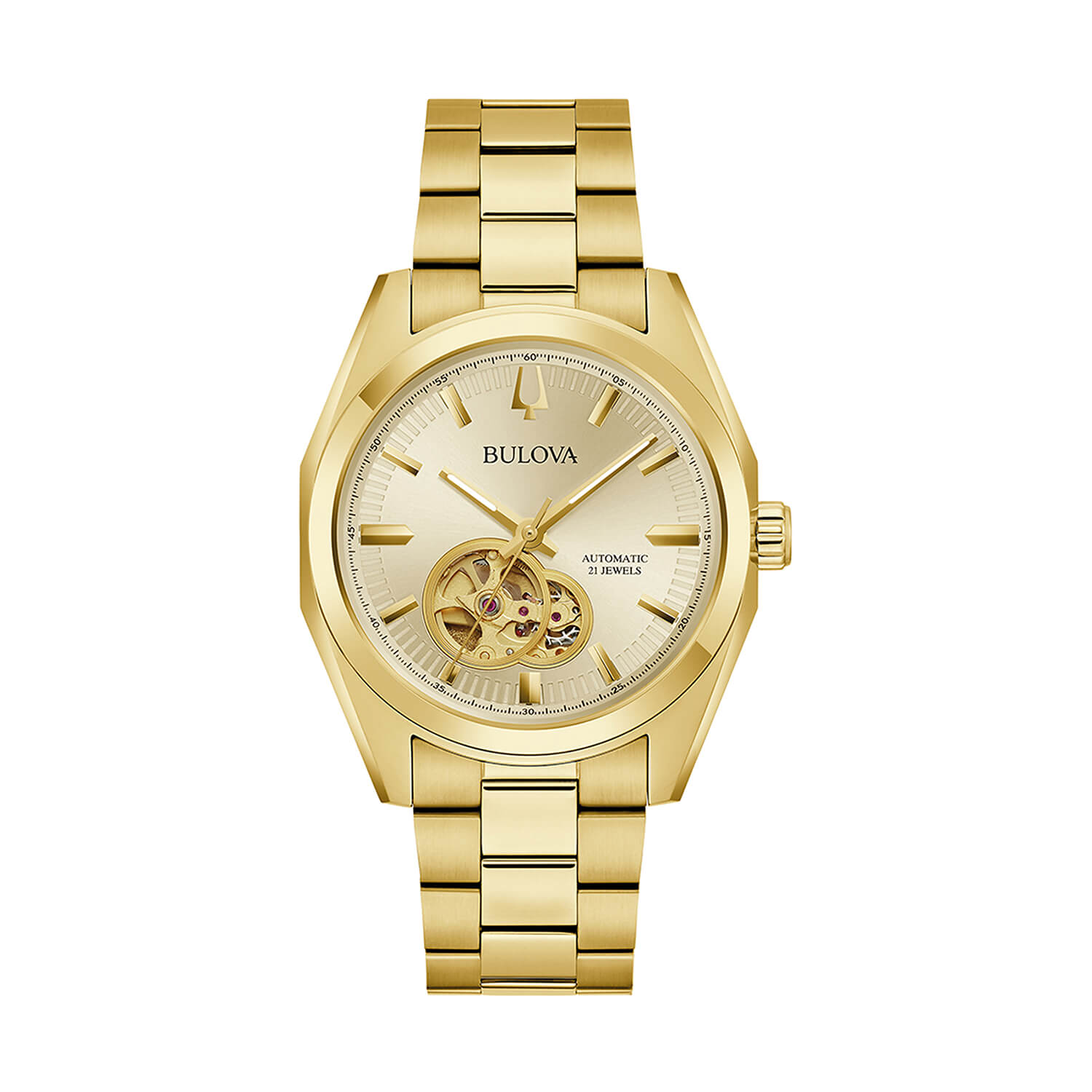 Surveyor Automatic 39mm Gold Dial Gold Tone Steel Bracelet Men's