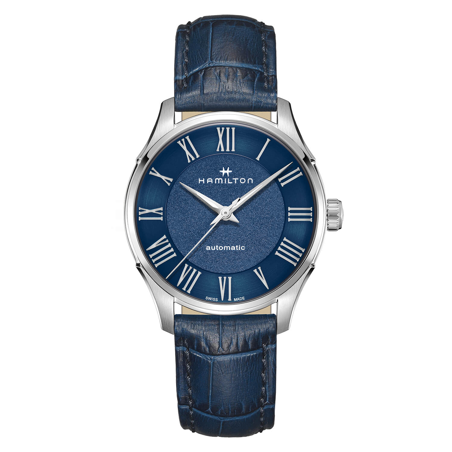 Hamilton Jazzmaster Auto 40mm Blue Dial Steel Case Blue Strap Watch