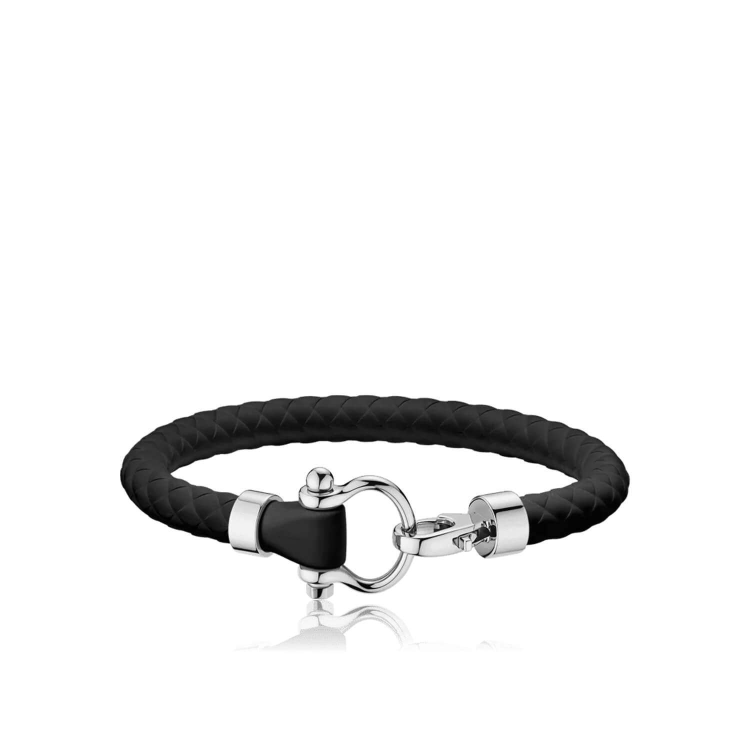 Sailing Black Rubber Large Bracelet Men's