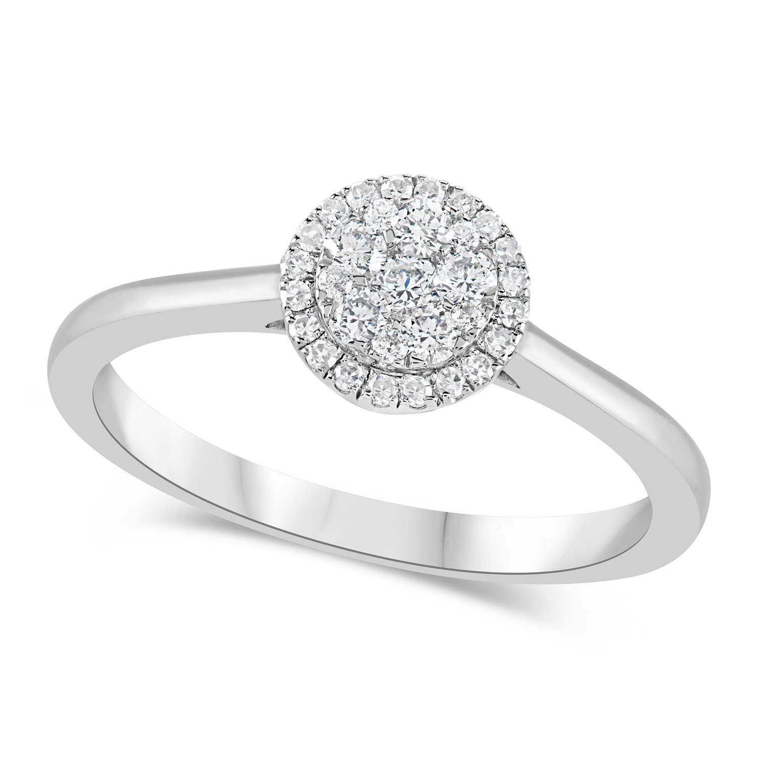 Platinum 0.25ct Diamond Halo Cluster Ring