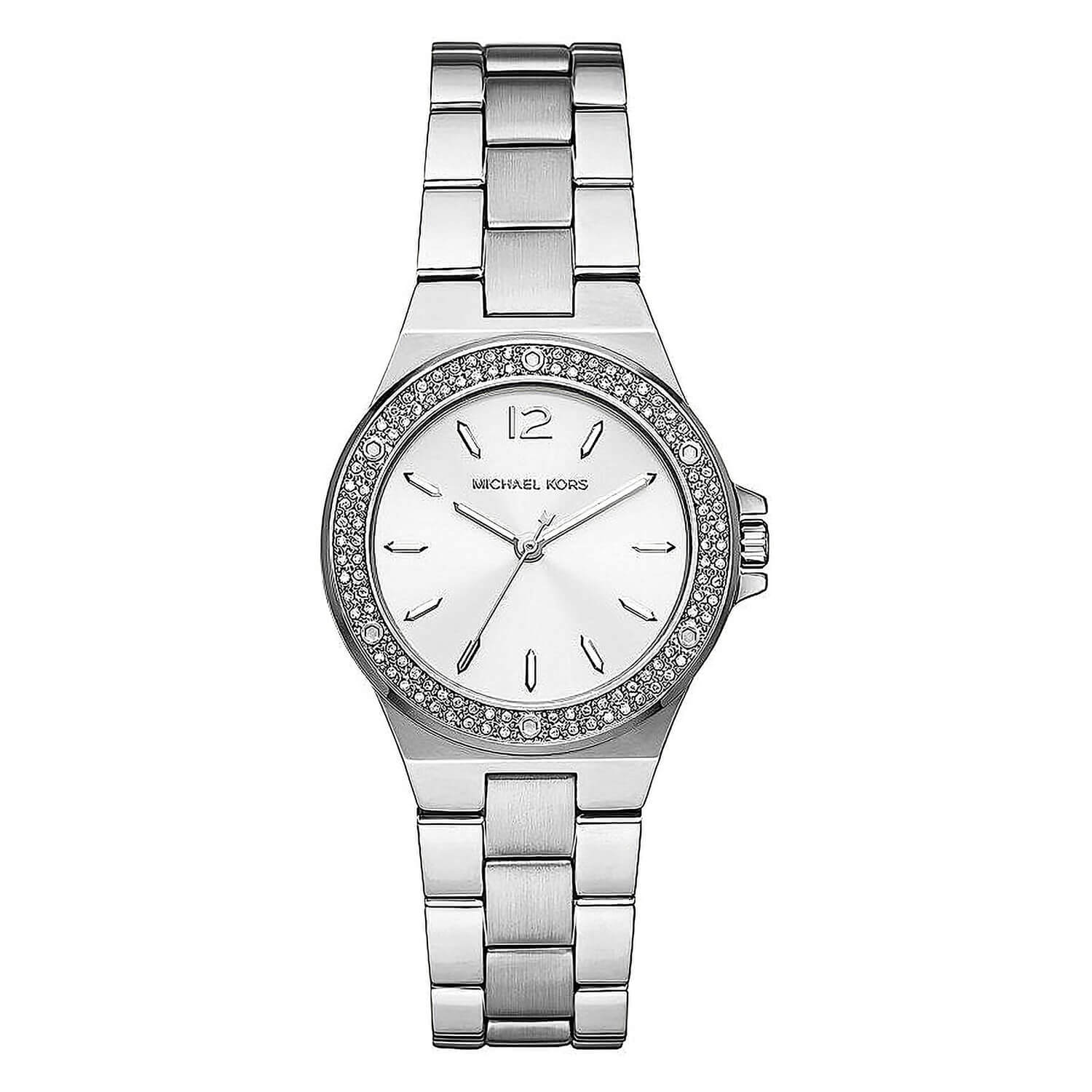 michael kors lennox 33mm silver dial bracelet ladies' watch