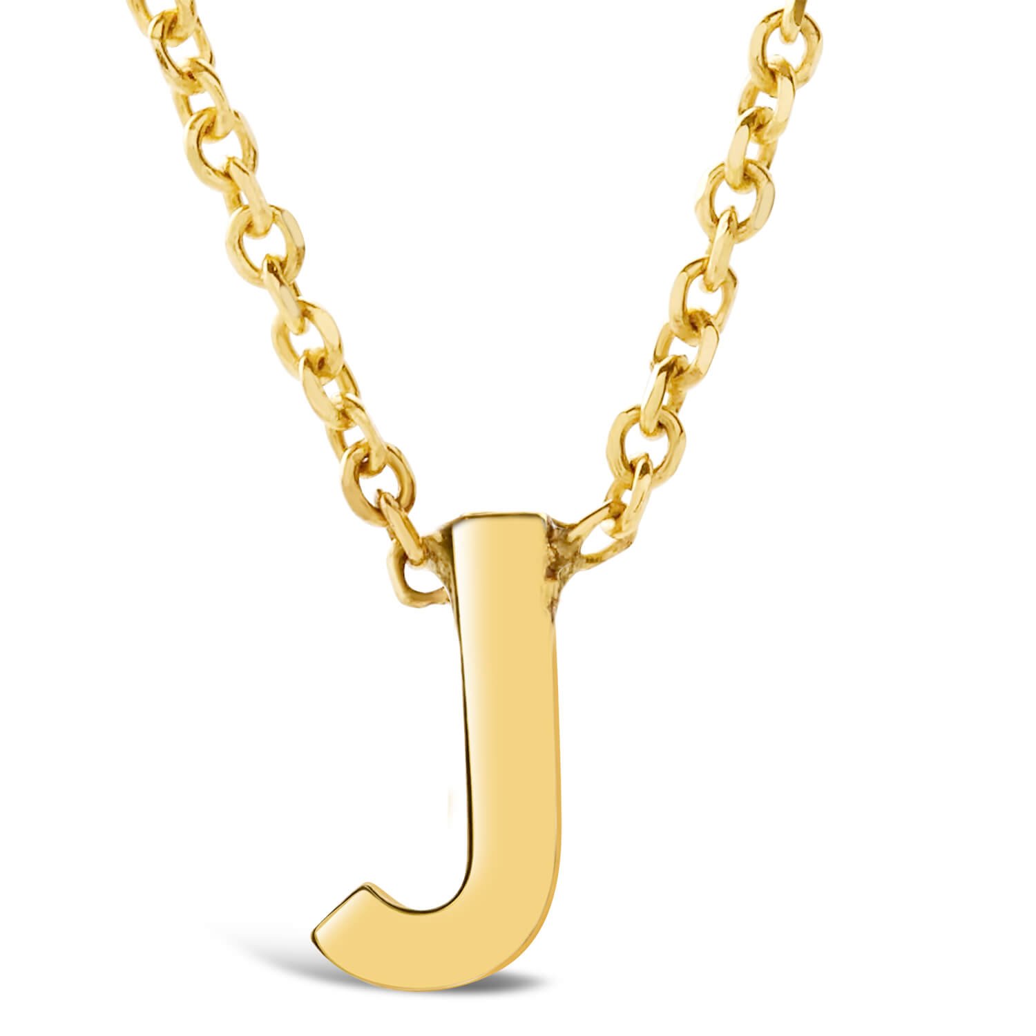 9 Carat Gold Petite Initial J Necklet Ladies