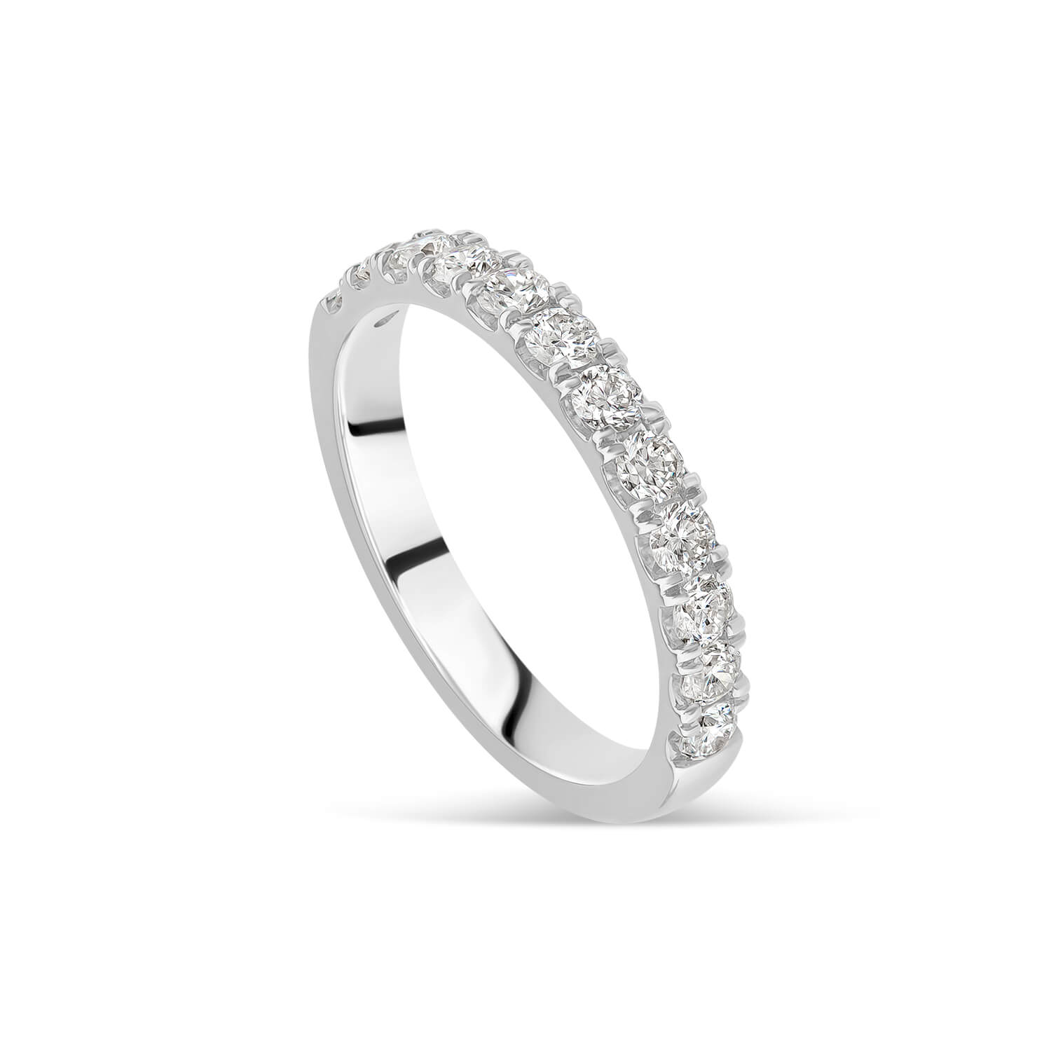 9ct Gold 2.5mm 0.45ct Diamond Split Claw Wedding Ring Ladies Size: Q