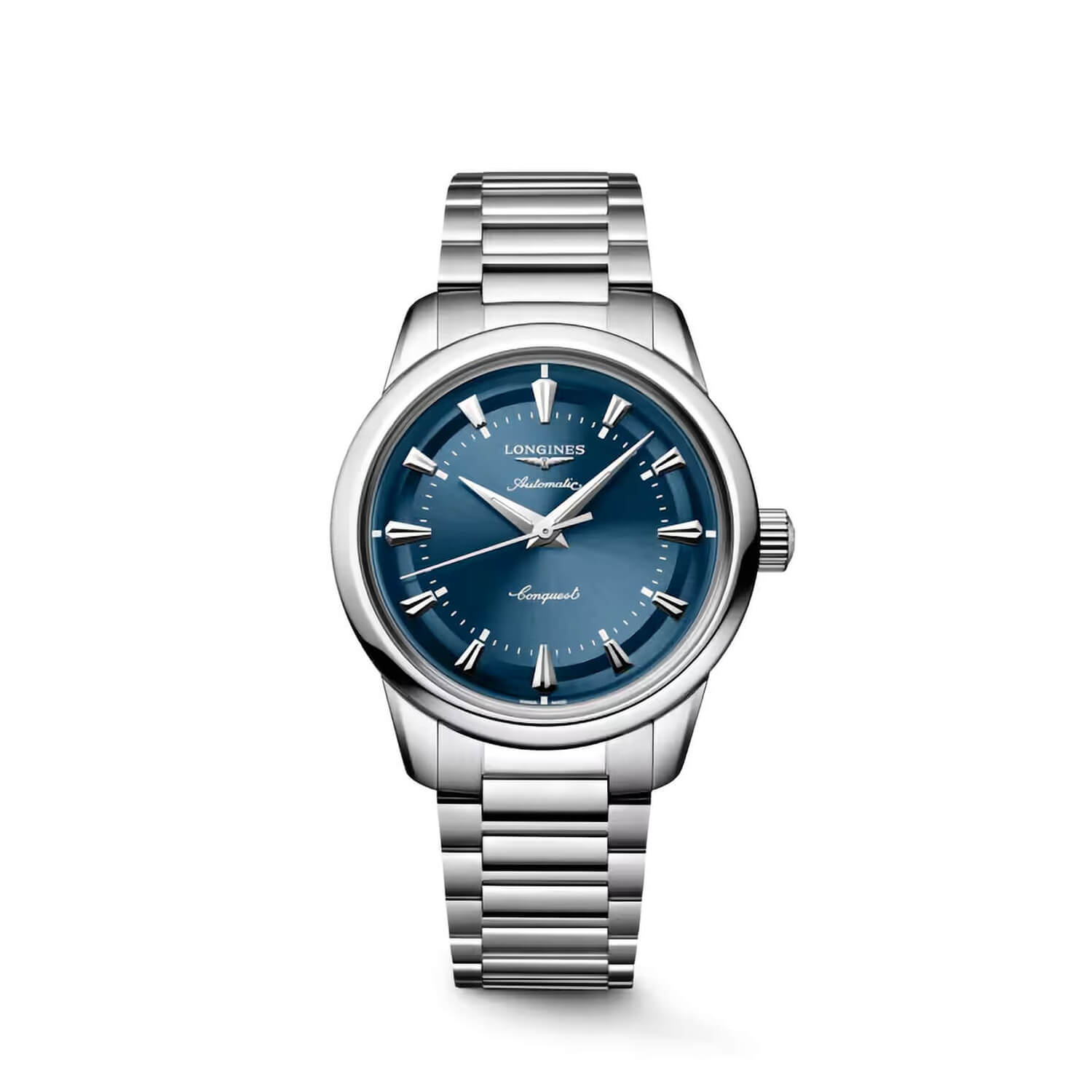 Conquest Heritage 38mm Blue Dial Stainless Steel Bracelet Men's