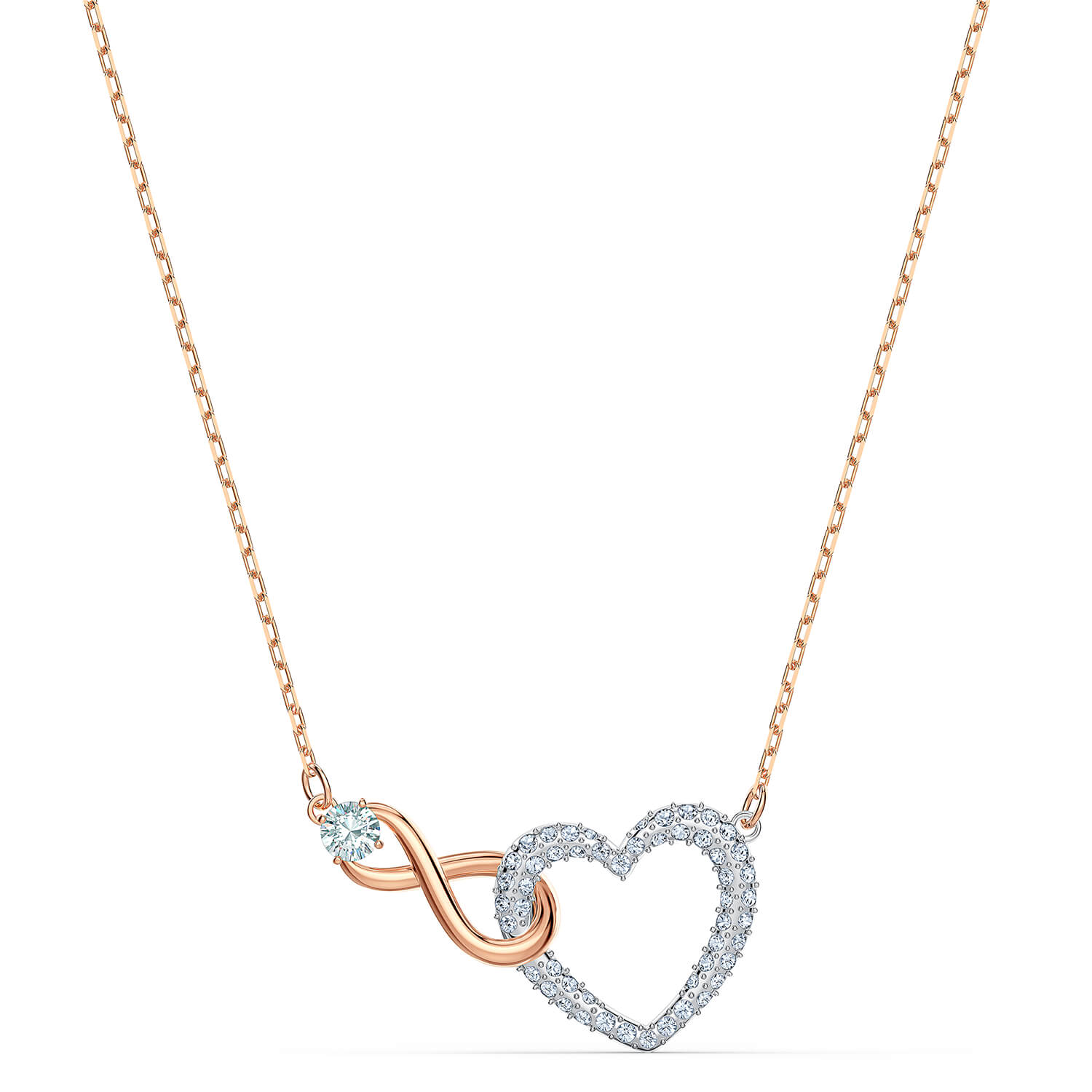 Swarovski Infinity Collection Infinity Sign Heart Two Colour Necklace