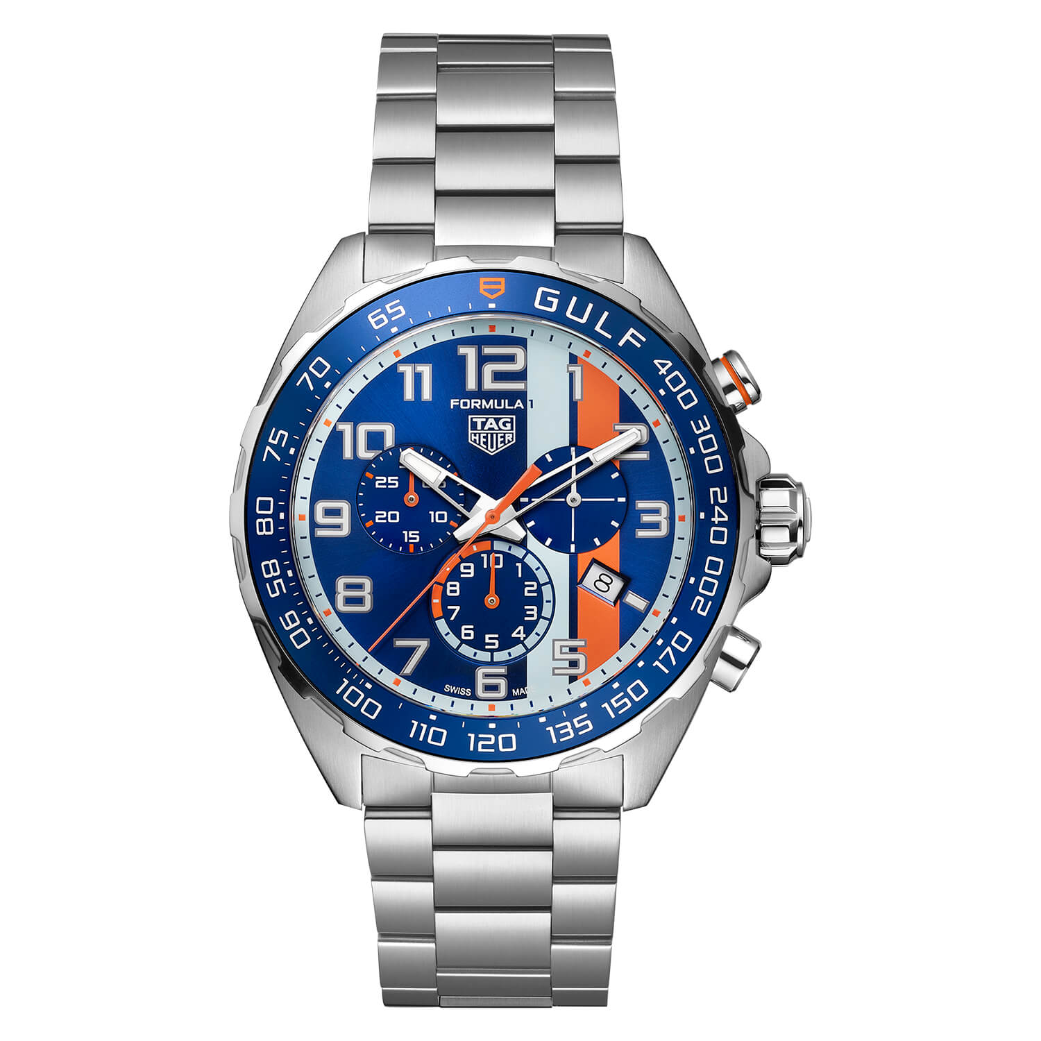 Photos - Wrist Watch TAG Heuer TAG Formula 1 Gulf 43mm Blue & Orange Dial Bracelet Watch 