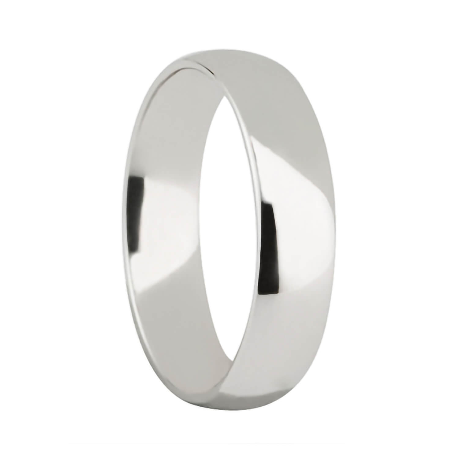 Platinum 5mm classic court wedding ring Men's Size: R
