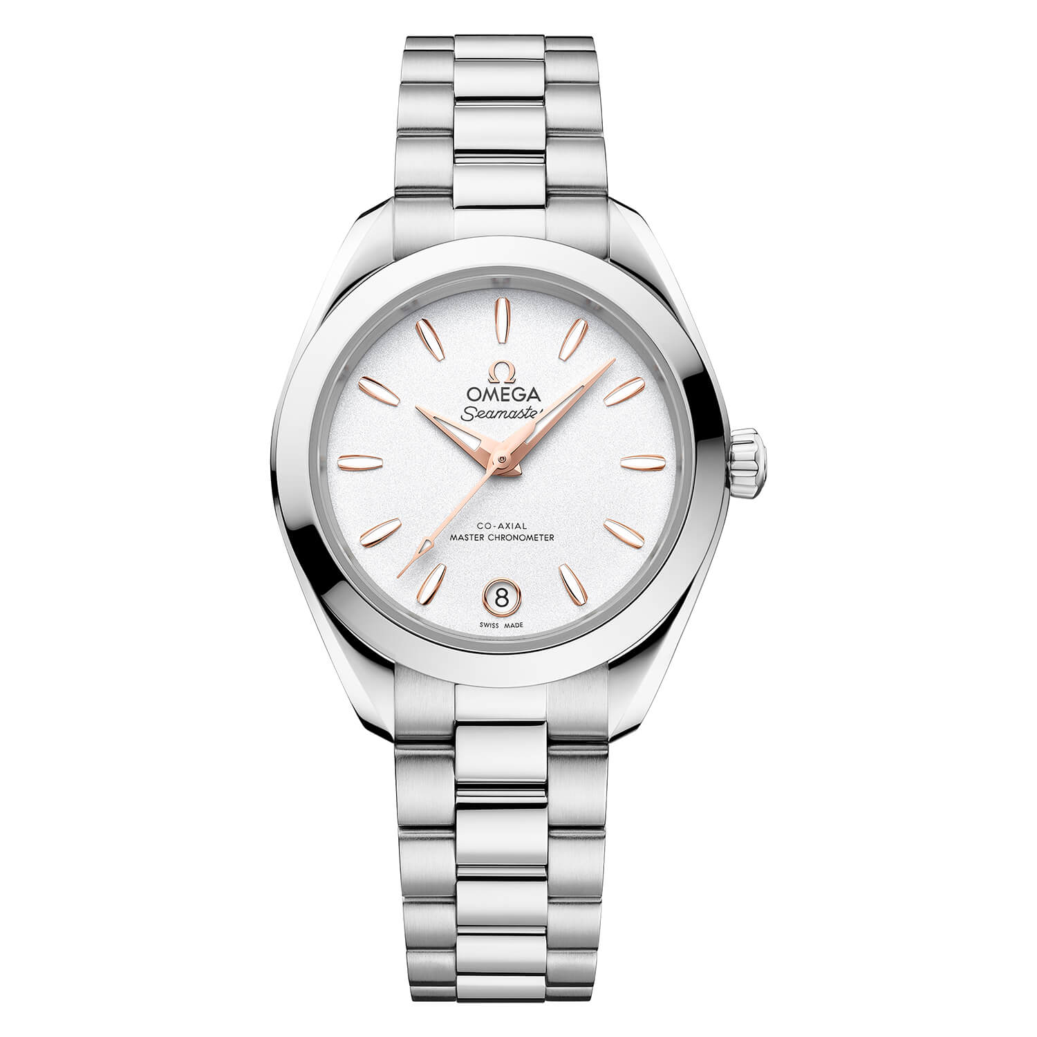 Aqua Terra 150M 30mm Silver Dial Steel Bracelet Ladies