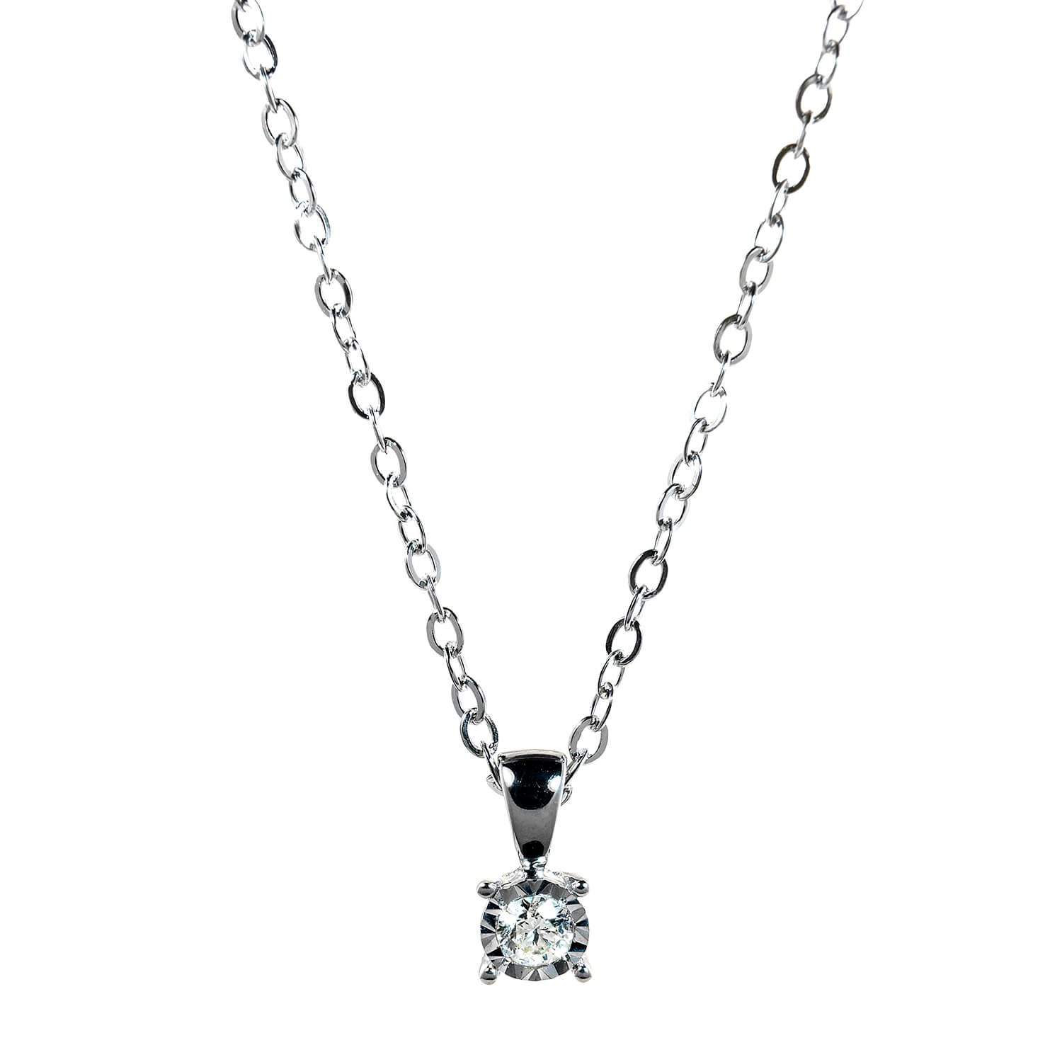 9ct gold diamond solitaire pendant Ladies