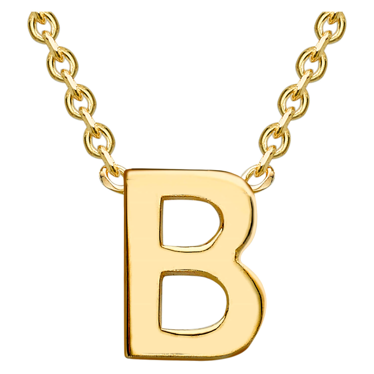 9 Carat Gold Petite Initial B Necklet Ladies