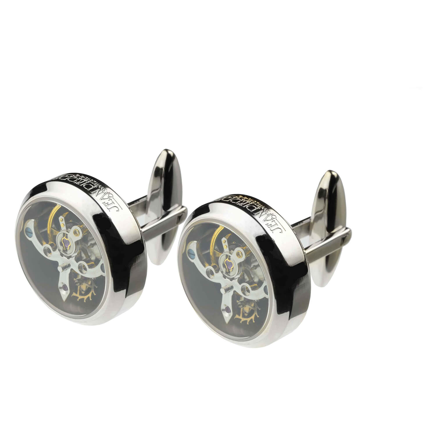 Jean Pierre Tourbillon stainless steel automatic movement cufflinks Men's