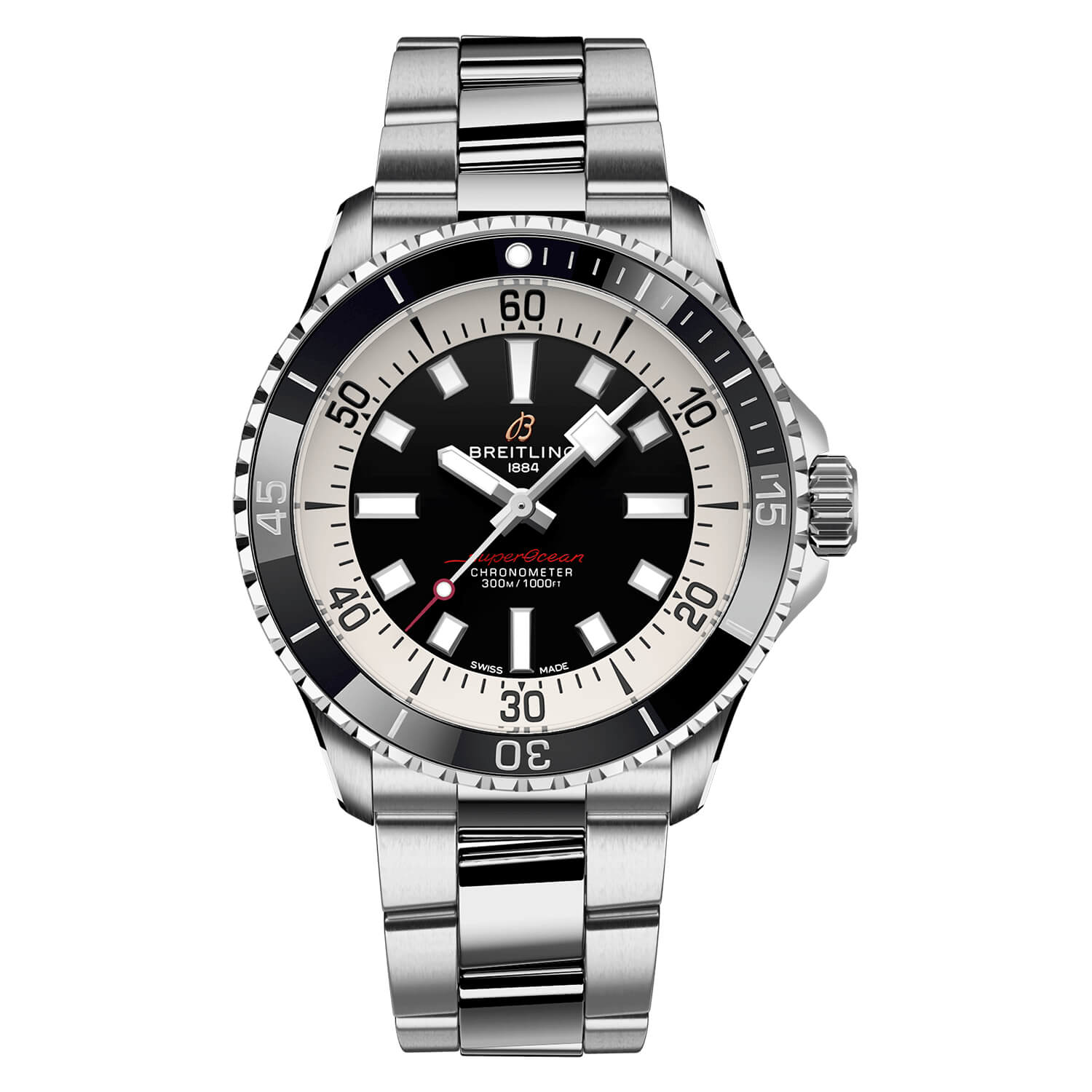 Superocean Automatic 42 Black Dial Bracelet Men's