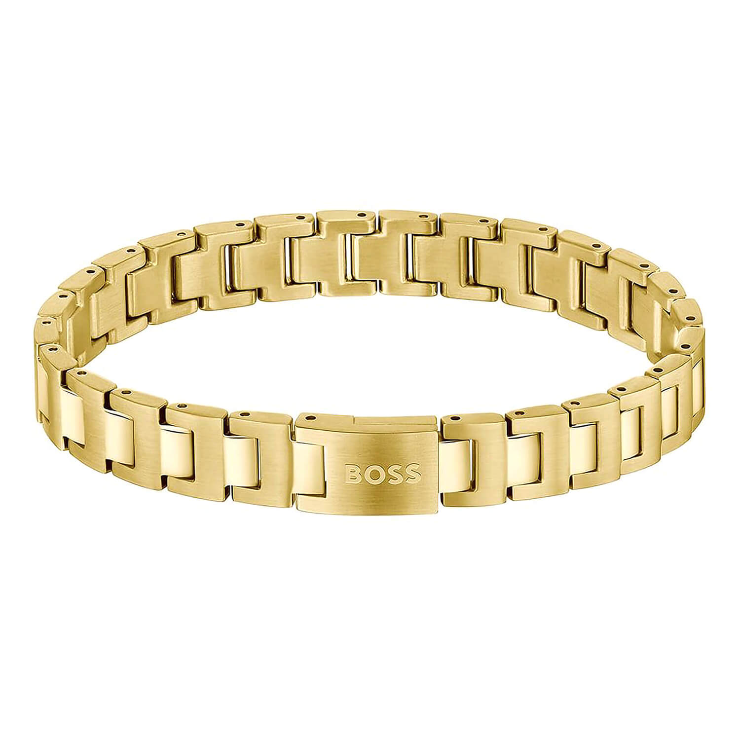 Candor Gold Plated Link Logo Closure Steel Bracelet Men's