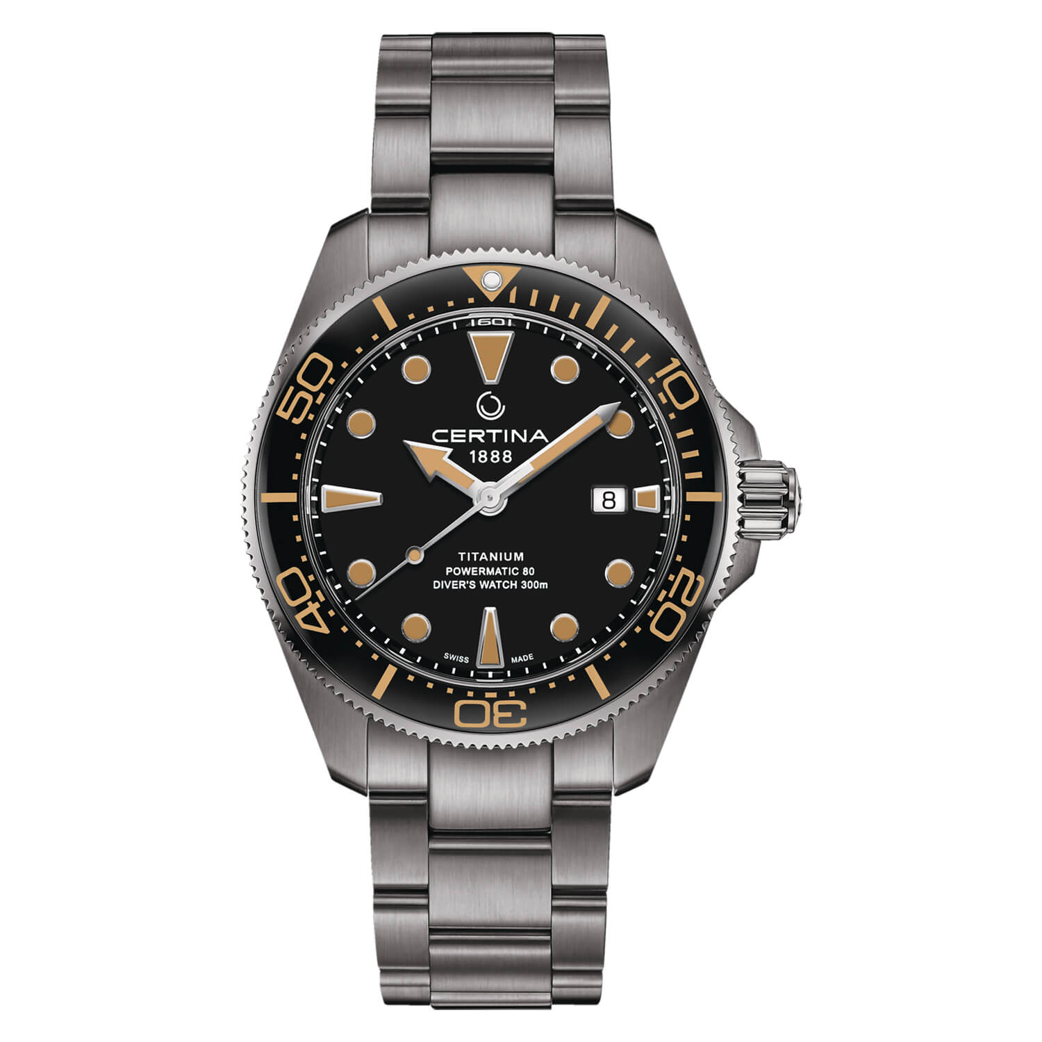 Certina DS Action Diver 43mm Black Dial & Ceramic Bezel Titanium Case Watch