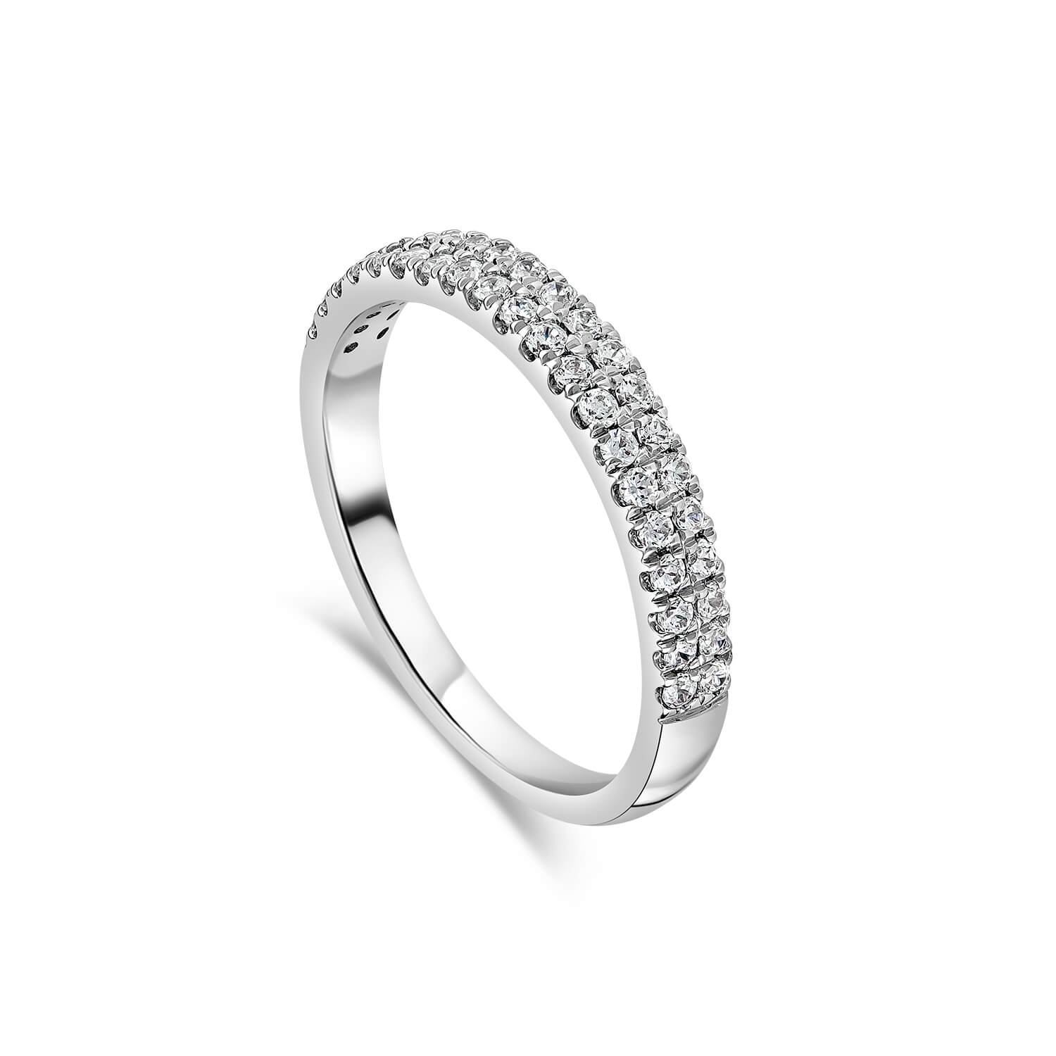 18ct Gold Orchid Setting 0.33 Carat Row Diamonds Wedding Ring Ladies Size: O