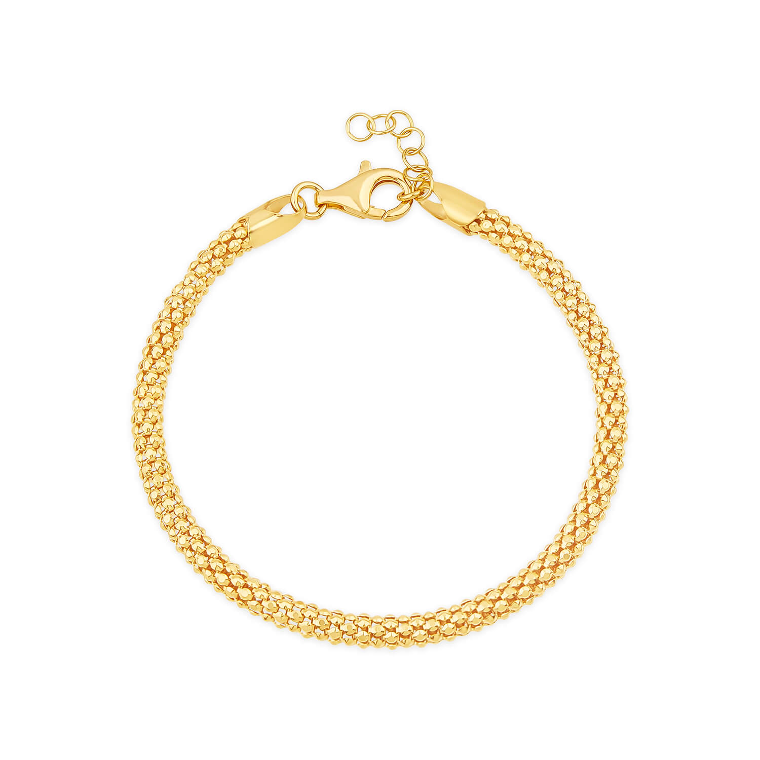 Gold Plated Silver Popcorn Tube Bracelet Ladies