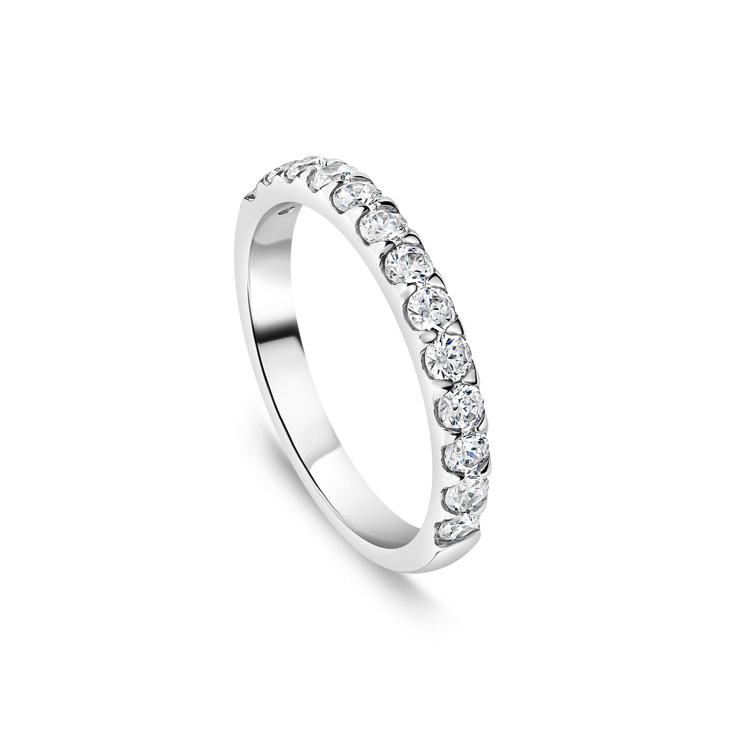9ct Gold 2.5mm 0.45ct Diamond Triangle Claw Wedding Ring Ladies Size: M