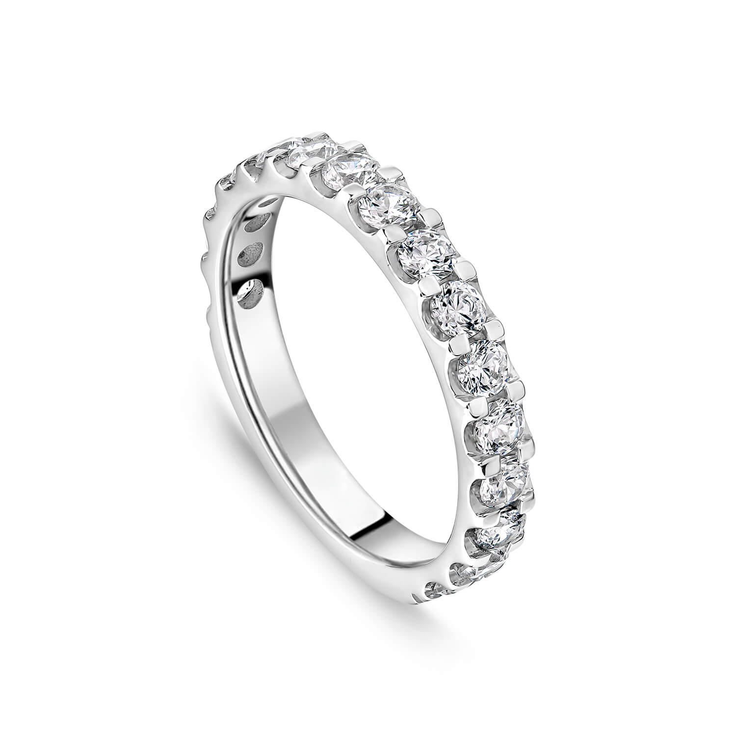Platinum 1.00ct Diamond 3/4 Full Eternity Ring Ladies Size: P