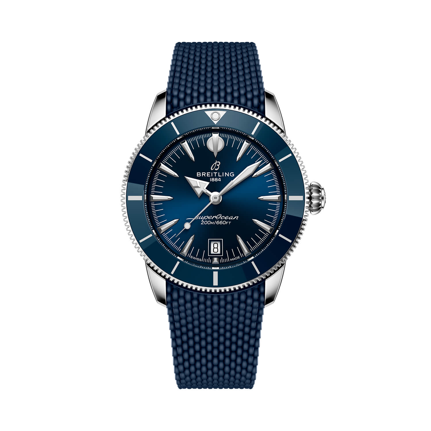 Superocean Heritage B31 Automatic 42mm Blue Dial Mesh Rubber Strap Men's
