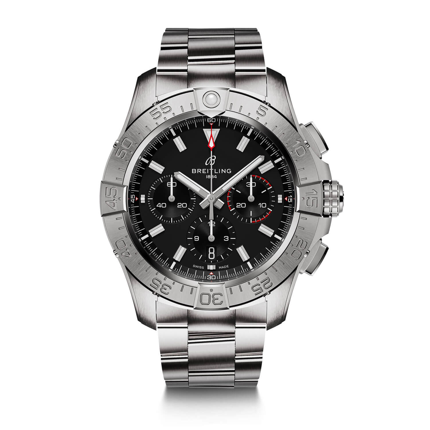 Avenger B01 Chronograph 44mm Black Dial & Stainless Steel Bracelet Men's