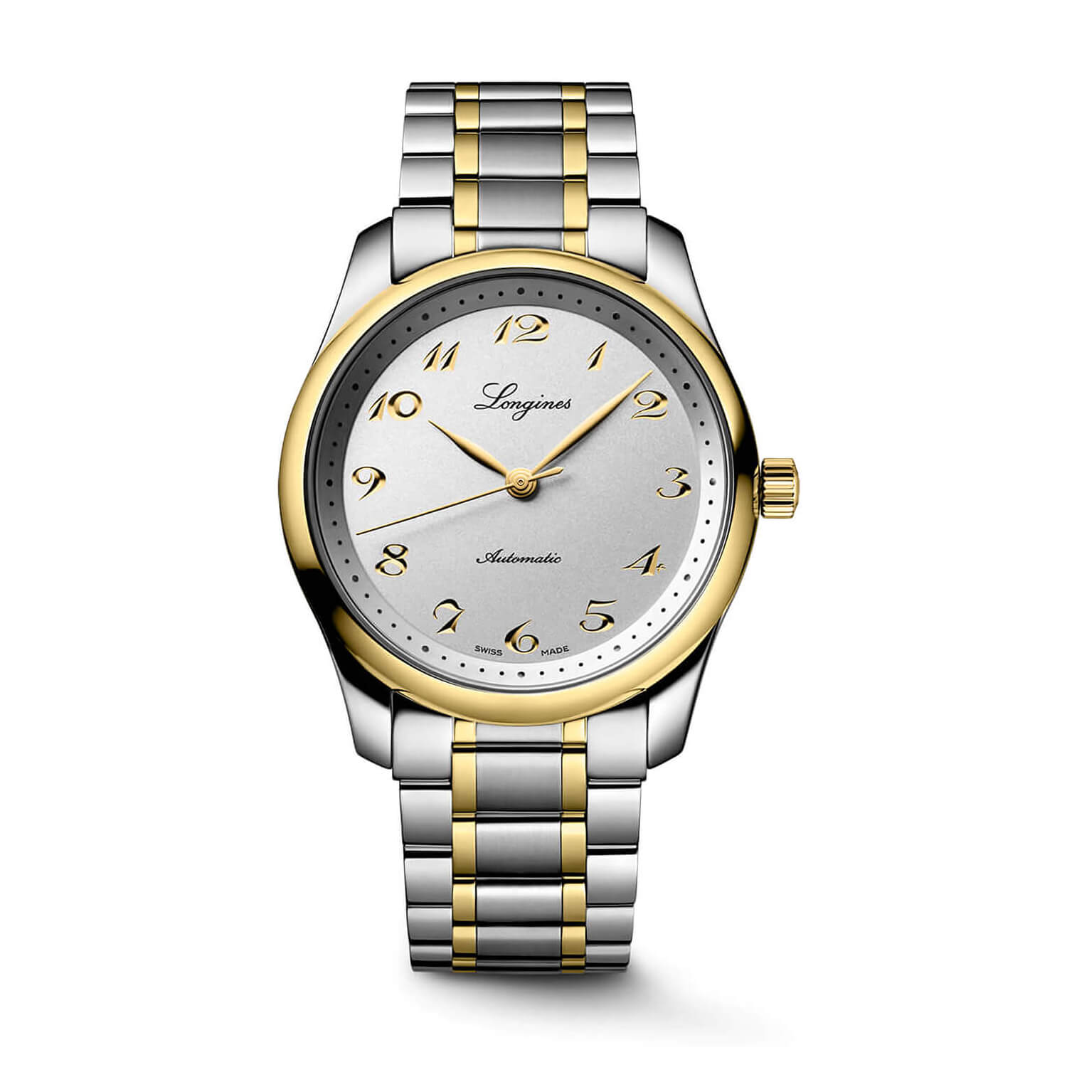 Master Collection 40mm Silver Dial Gold Index Stainless Steel Bracelet Men's