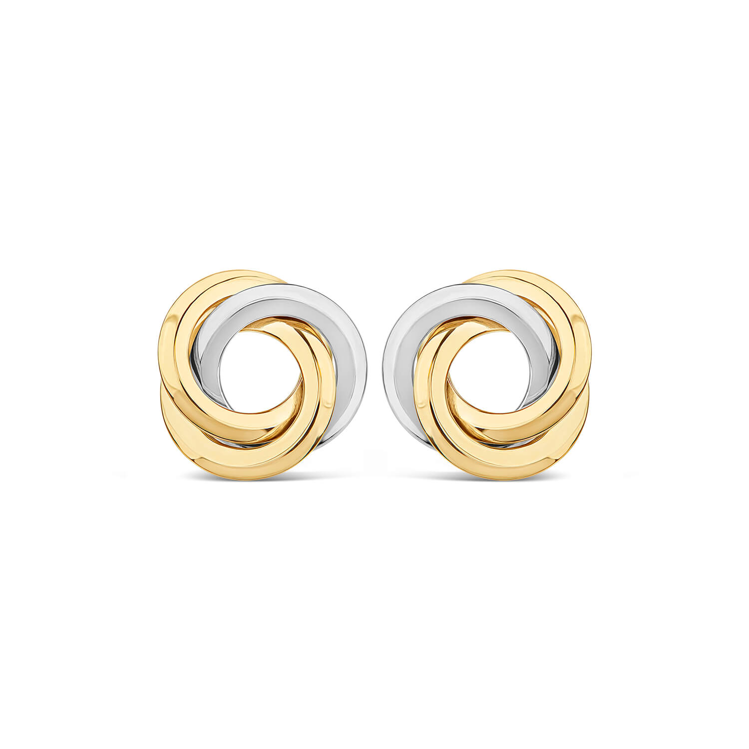 9ct & Gold Large Knot Stud Earrings Ladies