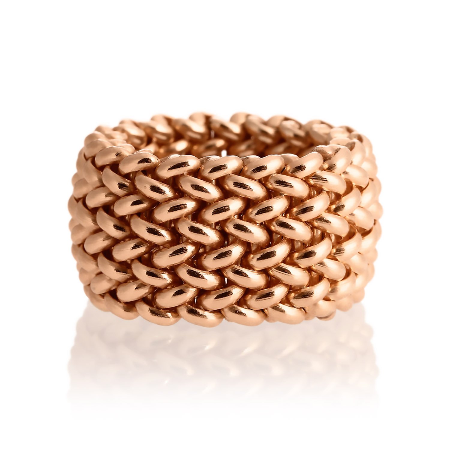 Chicco Rose Gold Plated Silver 14mm Ladies Ring Size: 52