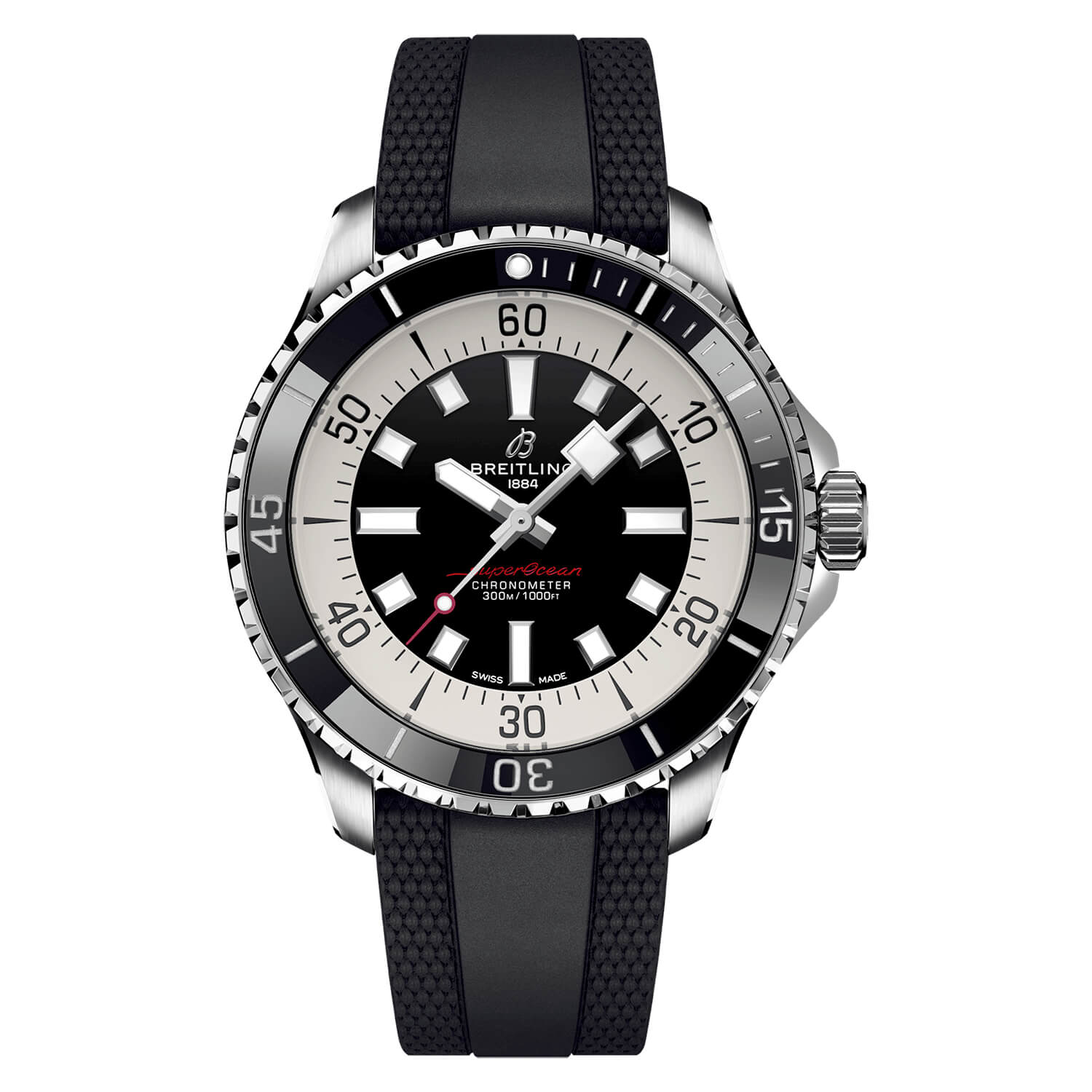 Superocean Automatic 44 Black Dial Strap Men's